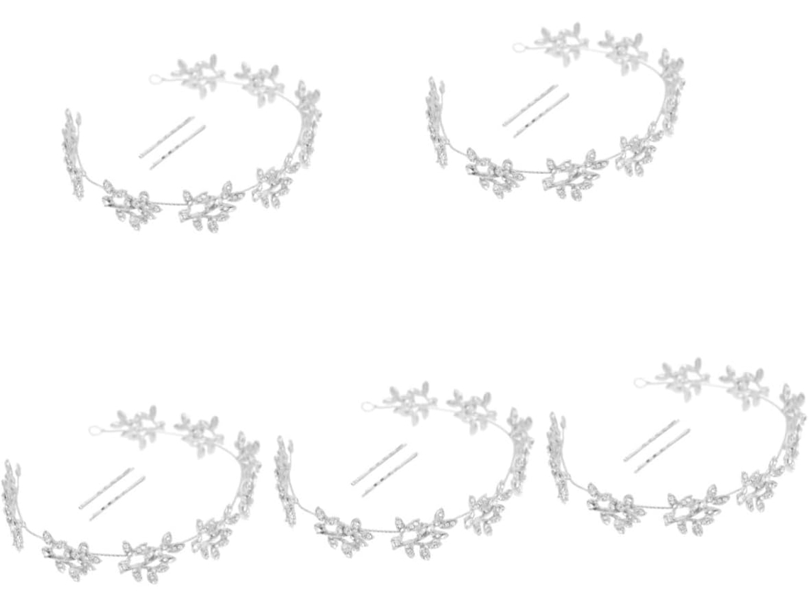 Conjunto De Diadema De 5 Piezas Con Diamantes De Imitación Y Perlas Para Mujer, Elegante Accesorio Para Bodas Y Fiestas.