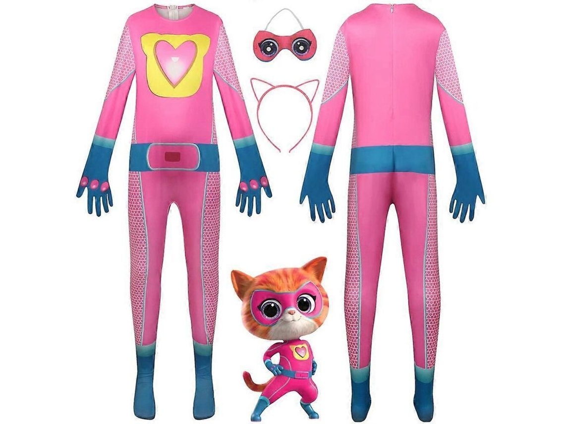 Disfraz De Gato Super Kitties Para Niños, Mono De Cosplay De Anime, Accesorio De Atuendo Rosa, Fiesta, Navidad, Niño