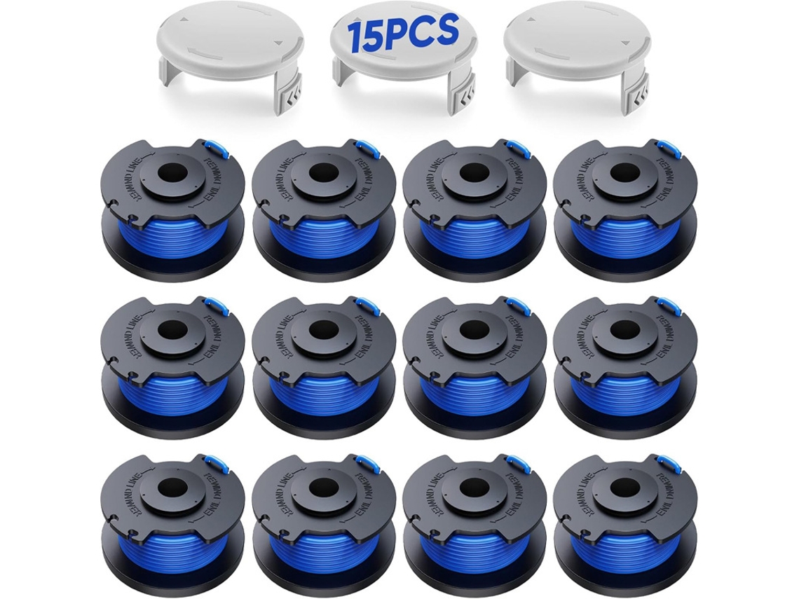 Paquete De 12 Carretes De Hilo Con 3 Tapas Para Desbrozadora Ryobi Ac14rl3a/ac14hca Henten Home