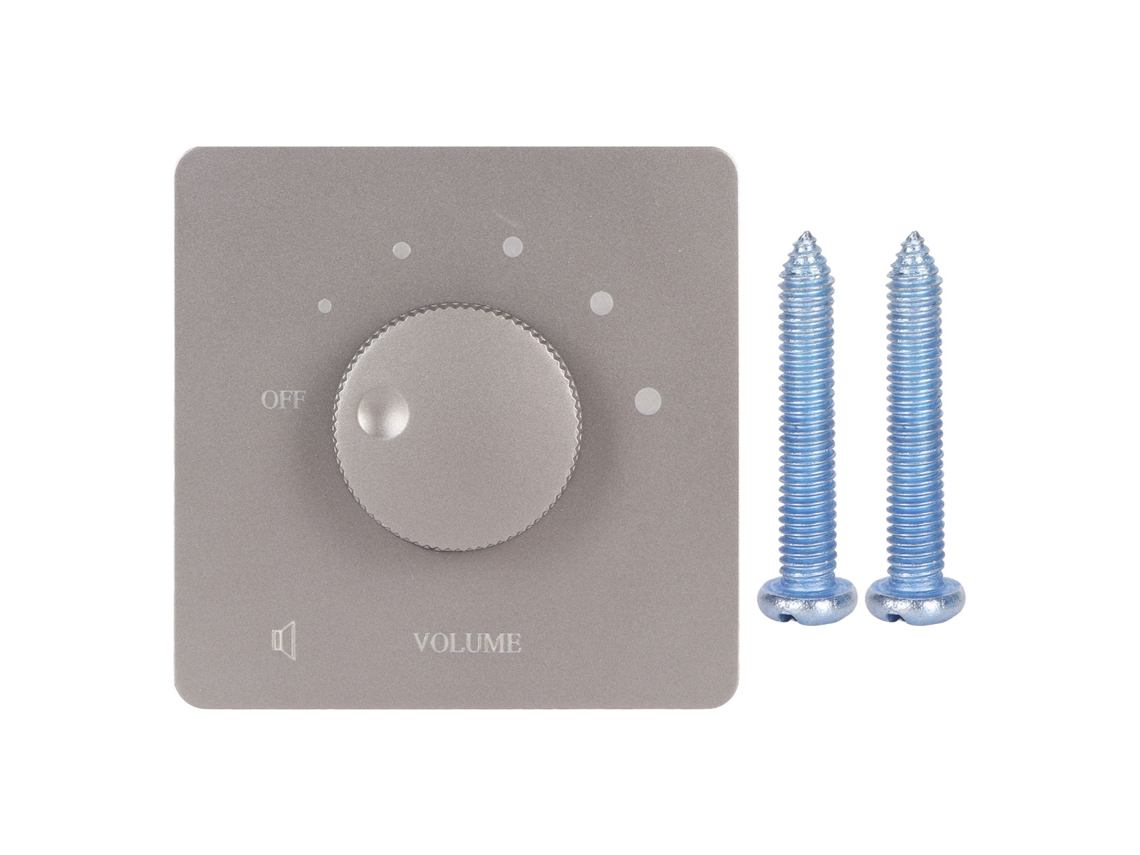 Controlador De Volume Profissional 50w Com Botão De Ajuste De 5 Marchas Para Alto-falantes Residenciais Cinza
