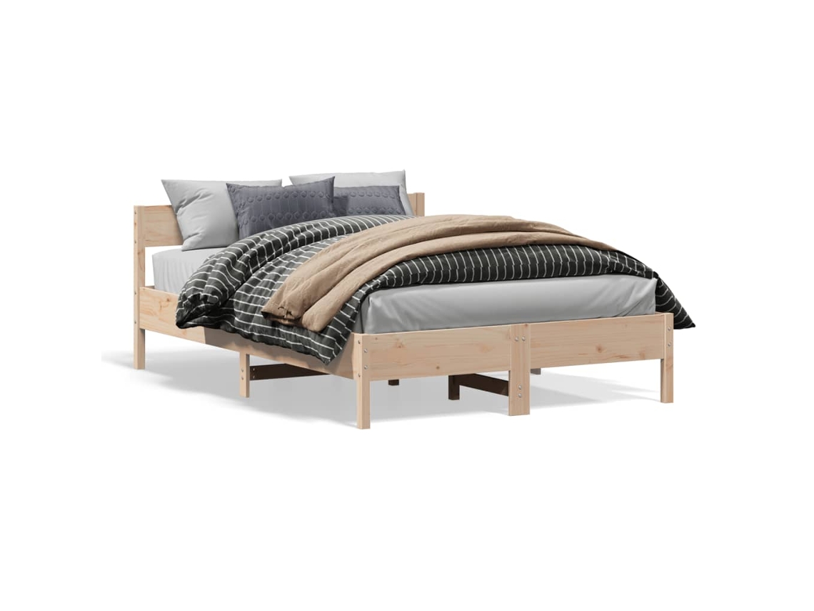 Maison Exclusive - Estructura De Cama Sin Colchón Madera Maciza De Pino 140x190 Cm