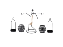 2026 Store-porta Velas De Hierro Moderno Figura Rustica Adorno De Arte Decoracion Mesa Sala 7150v-01 Niñas Llevando 2 Linternas