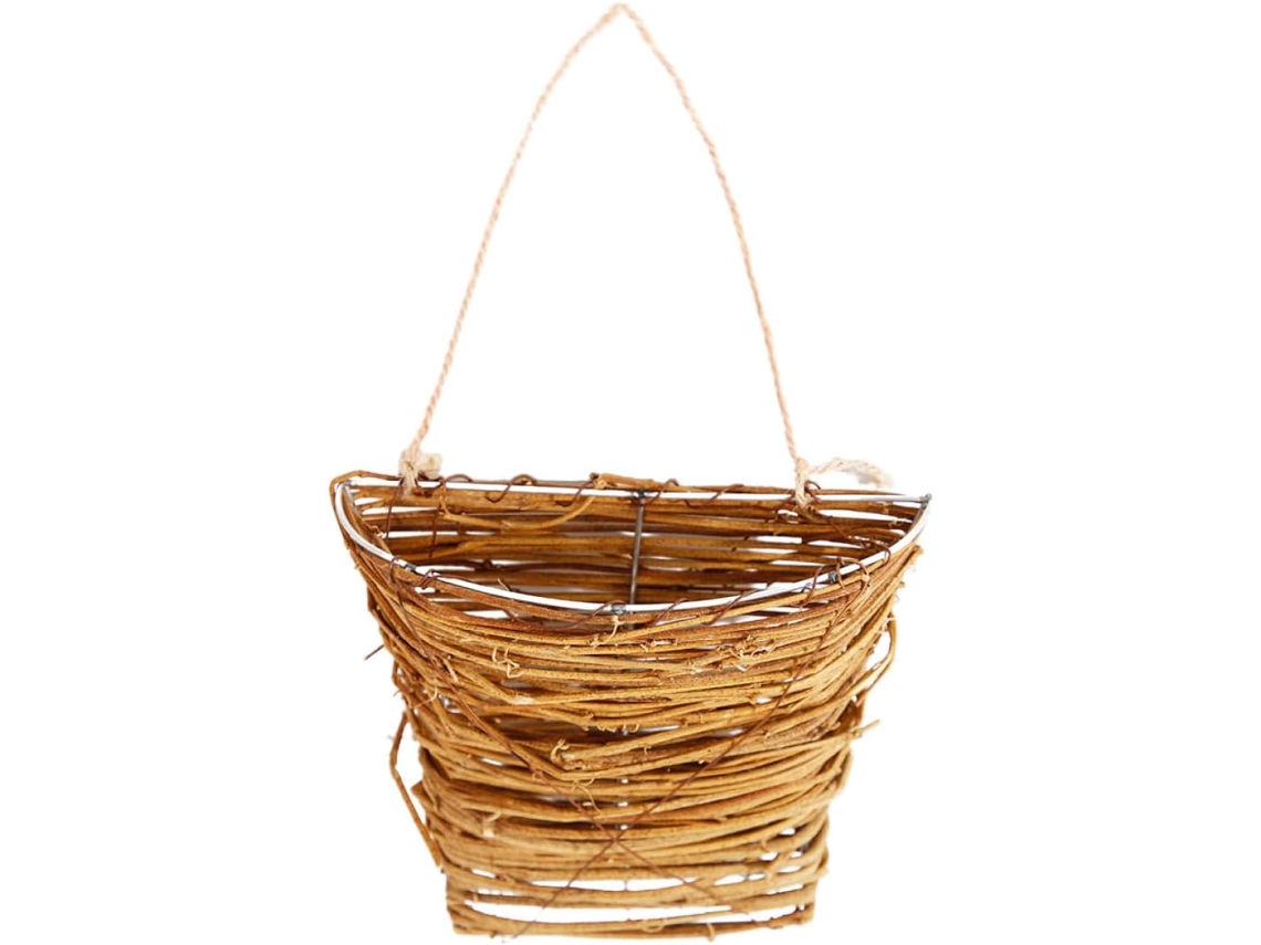 Cesta De Flores Pequeña De Mimbre Para Colgar En La Pared, Ideal Para Interiores.
