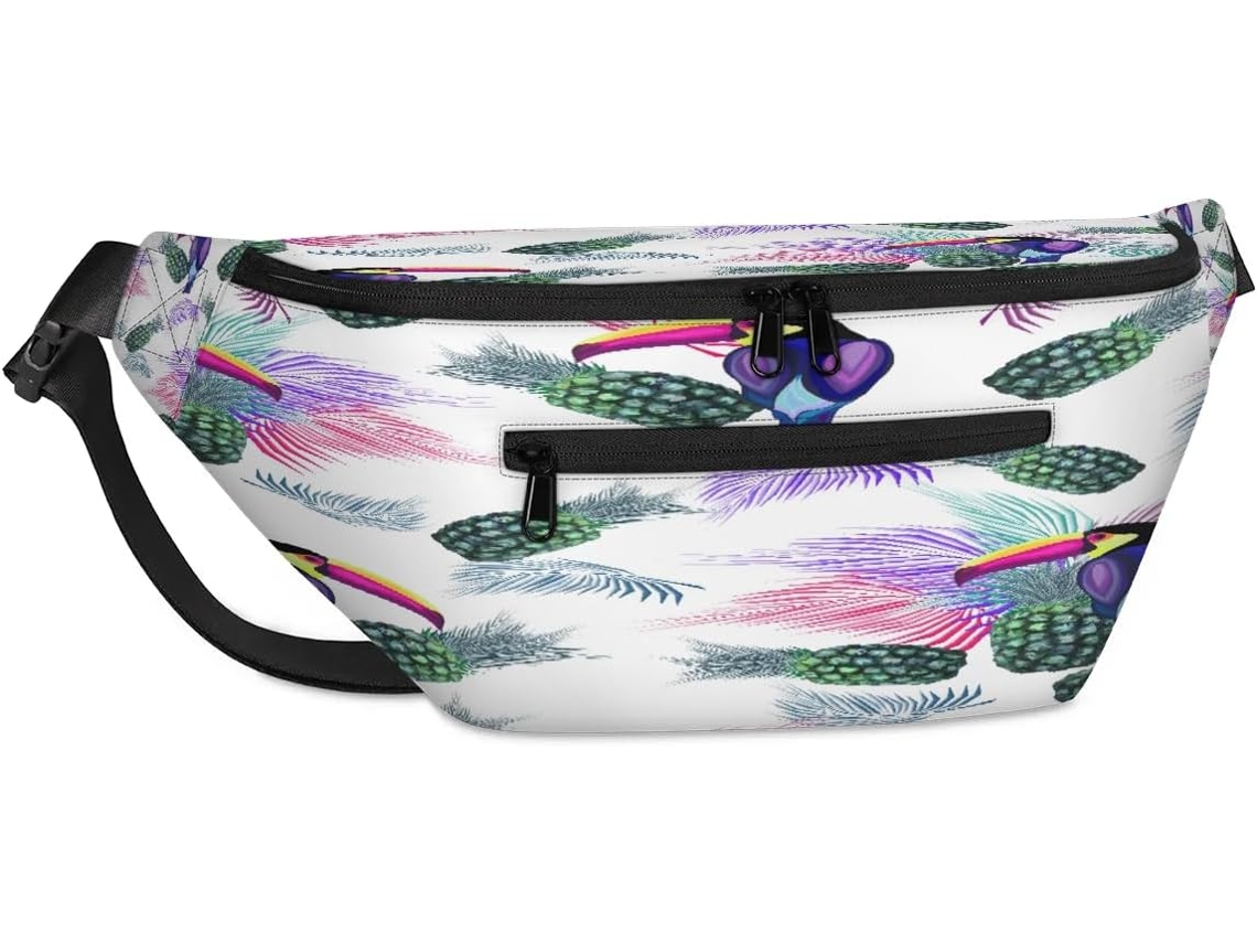 Bolso Hombro Unisex Tropicallife Toucan Gran Capacidad Estampado Hojas Palmera Piñas Para Viajes Deportes G