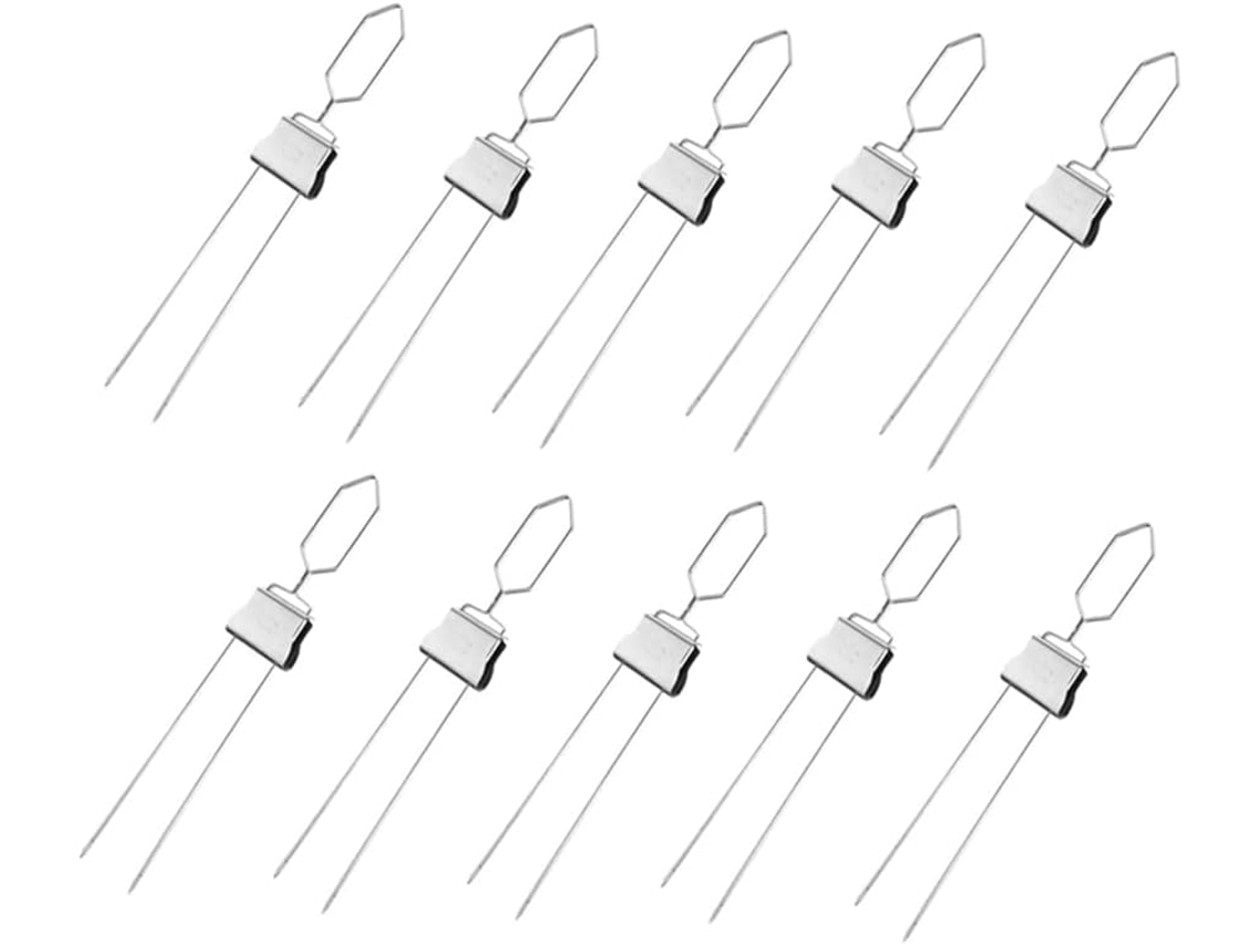 Brochetas de metal para barbacoa, brochetas de acero, reutilizables para pollo, salchichas y carne, duraderas Gokoco