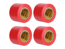 4 cintas aislantes eléctricas impermeables de PVC para electricistas, herramientas de reparación e instalación, 4,4 cm, color rojo Rosewell
