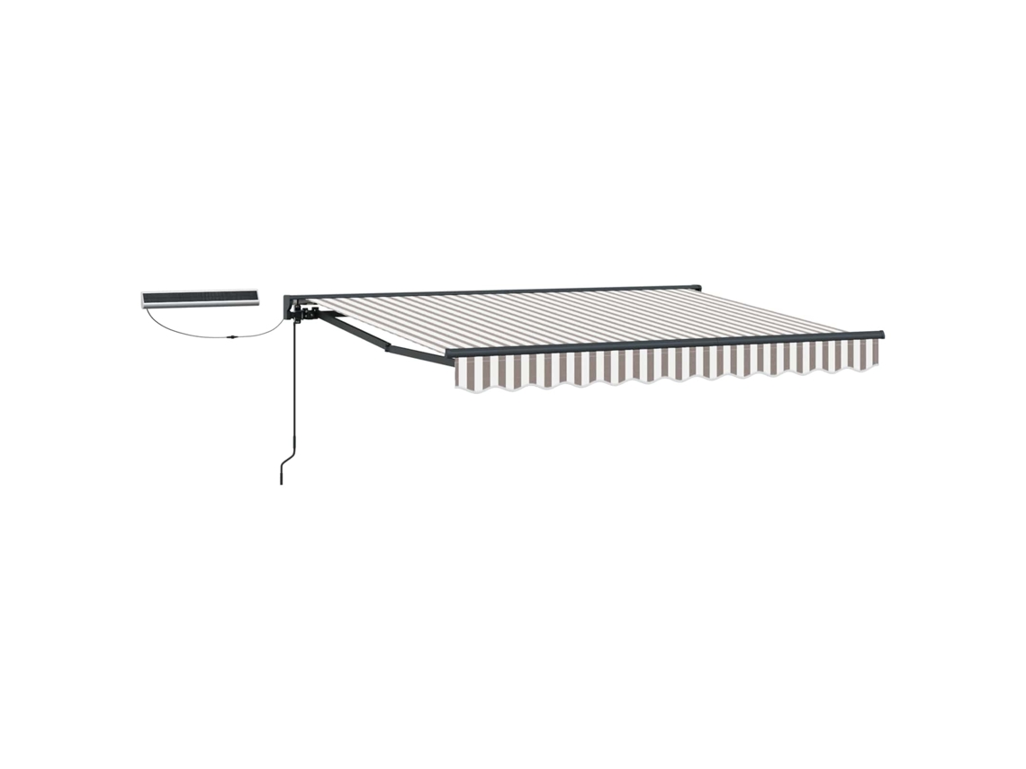 Toldo eléctrico retráctil Vidaxl, gris claro y blanco, 4 x 3,5 m
