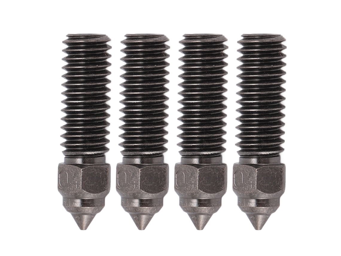 4 boquillas extrusoras de acero duro CR K1 de 0,4 mm para impresoras 3D, antiatascos.