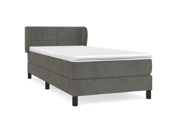 Maison Exclusive - Cama Box Spring Con Colchón Terciopelo Gris Oscuro 80x200 Cm
