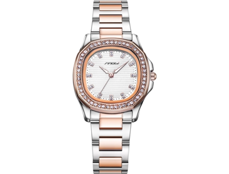 VEANXIN Relojes de pulsera impermeables de acero inoxidable con diamantes-Negro