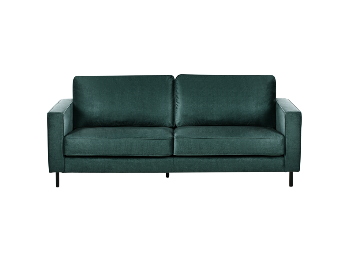 Sofá de 3 plazas Beliani Savalen en terciopelo verde, 204x91x87 cm