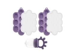 Set Alimentador Bebé Chrui 6+ Meses Con Molde Polo Silicone Suave (morado)