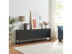 Mueble de TV Janakkala acero 153x35x55cm - Negro [EN.CASA]