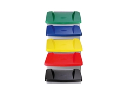 Contenedor y ruedas de pedal selectivo verde DENOX