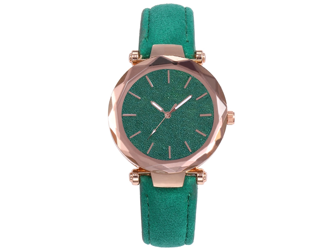 Reloj De Pulsera Para Mujer De Piel Sintética Con Textura Mate, Estilo Moderno, Vansvar (verde)