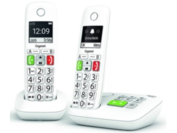 Teléfono Inalámbrico Dect Duo Blanco con Contestador E290Aduonoir
