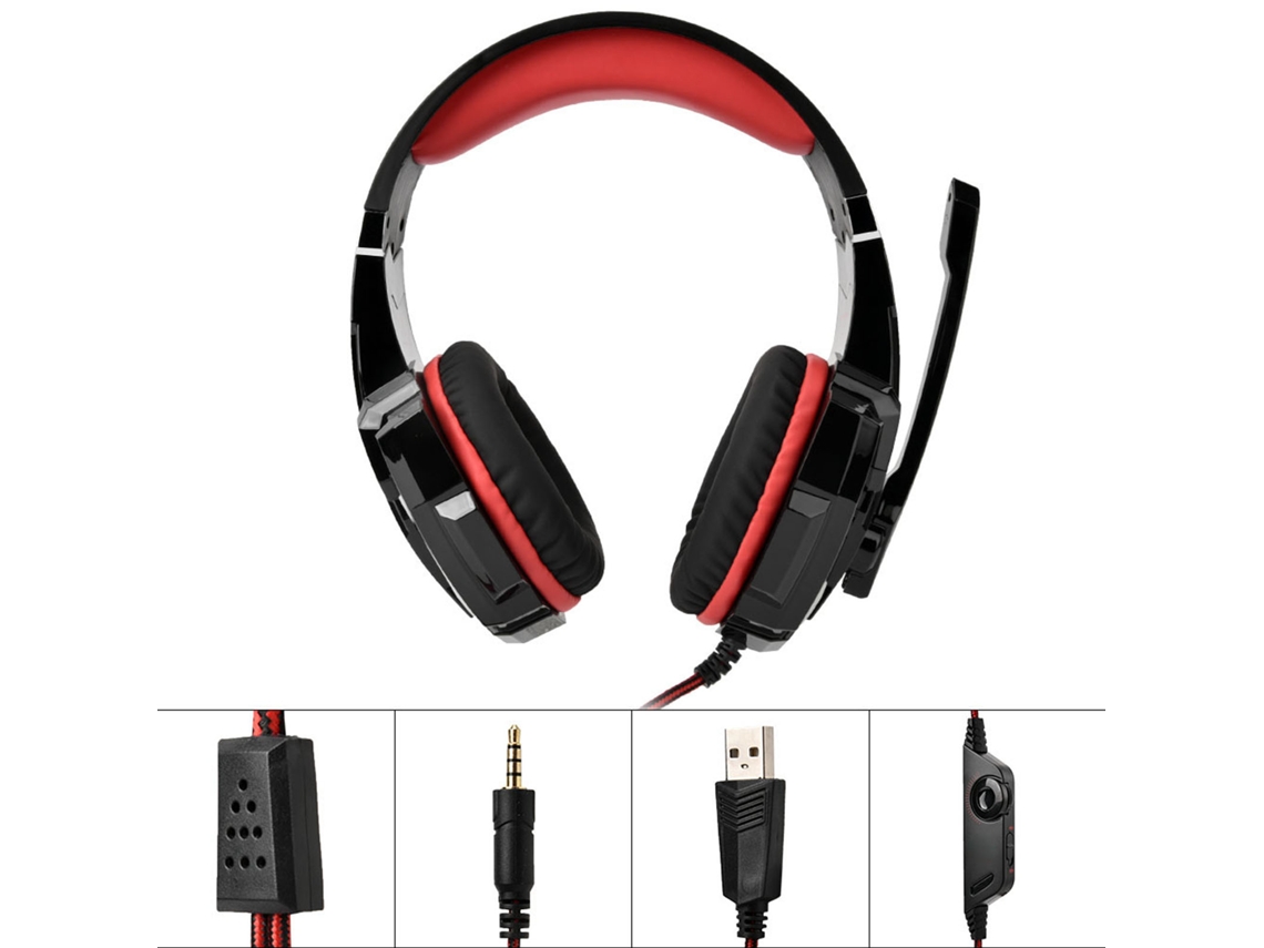 Fone De Ouvido Para Jogos (com Cancelamento De Ruído E Microfone) Hunterspider V9 Fone De Ouvido Stereo Para Computador (vermelho)
