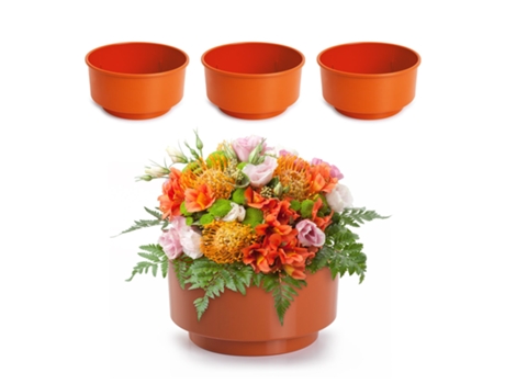 Lote de 4 Maceteros Decorativo de 20 cm para Centro de Mesa. Terracota PLASTIC FORTE
