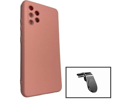 Carcasa + Soporte Magnético L Safe Driving Samsung Galaxy A32 5G PHONECARE Silicona Liquida Rosa
