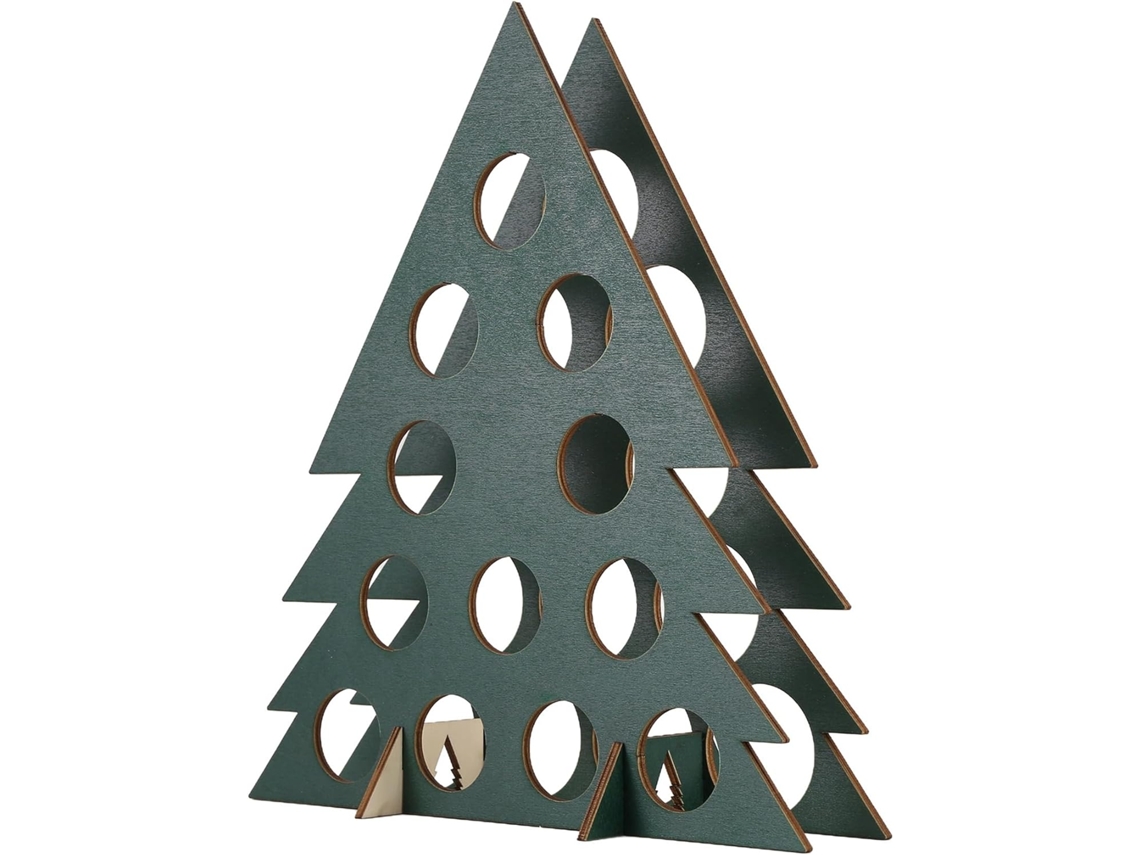 Calendario De Adviento Para Adultos, Cuenta Regresiva Con Árbol De Navidad De Madera, Mini Portabotellas De Licor, Soporte.