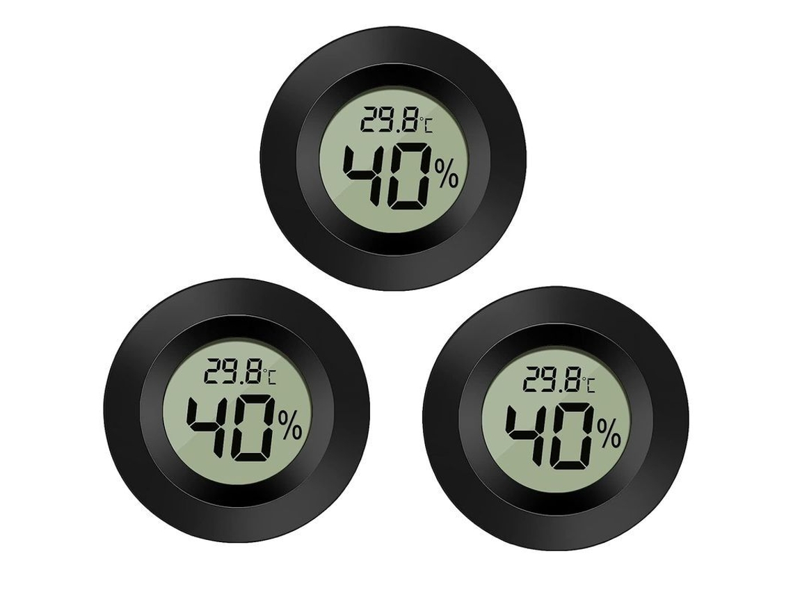 3 Pack Termómetro Higrómetro Digital Interior Exterior -50 A 70°c 10-99%hr Medidor De Temperatura Y Humedad