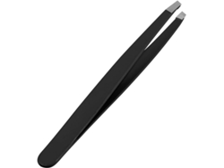 Pinzas - Pinzas Profesionales Inclinadas - Acero Inoxidable - Para Vello Facial - Unisex - Negras