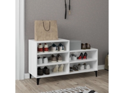 Mueble Zapatero | Armario Zapatero Madera Contrachapada Blanco Brillo 102x36x60 Cm