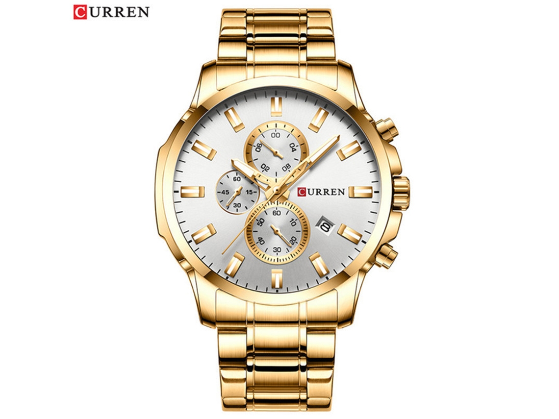 Reloj De Pulsera Moderno Para Hombre (dorado) Resistente Al Agua Con Seis Manecillas, Correa Multifuncional De Acero Inoxidable.