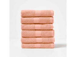 Homescapes Turkish Cotton Hand Towel Set Of 6, Peach