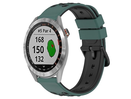 Correa De Reloj Inteligente Para Garmin Approach S40, Correa De Silicona Porosa De Dos Colores, Verde Oliva Y Negro, 20Mm VENISYMLIS
