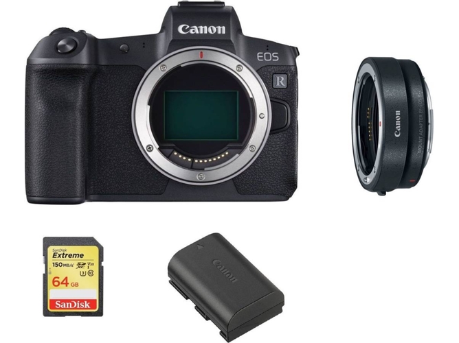 Kit Cámara Mirrorless CANON EOS R + EF-EOS R + SD 64GB + LP-E6N