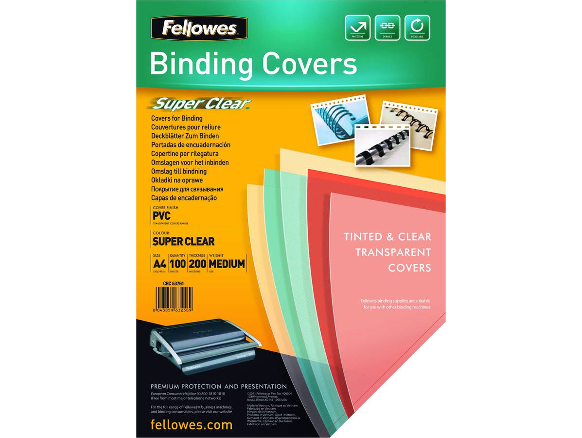 Cubiertas para Encuadernación FELLOWES 5376001 (100 un)