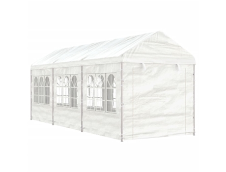 Cenador con techo polietileno blanco 6.69x2.28x2.69 m VIDAXL