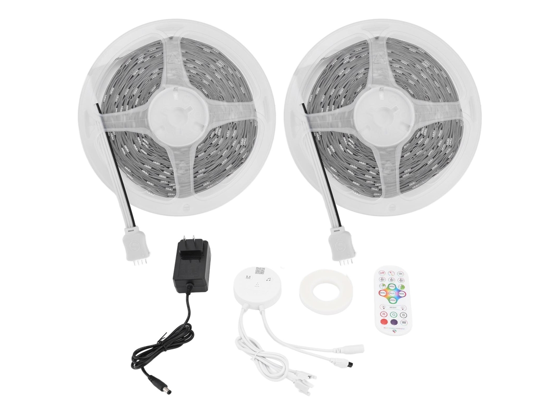 Tira De Led Rgb De 15 M Con Control Por Aplicación Bluetooth Y Mando A Distancia Para Iluminación Interior Y Música.
