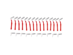 25 cepillos interdentales en forma de L para limpieza dental, cepillos de dientes blanqueadores, ortodoncia roja