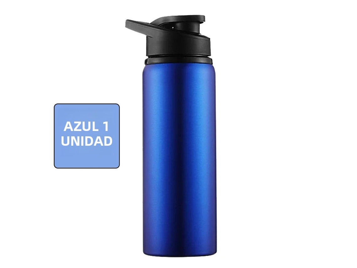 (azul, 1 Pieza) Botella De Agua Portátil De Metal Reutilizable Y A Prueba De Fugas