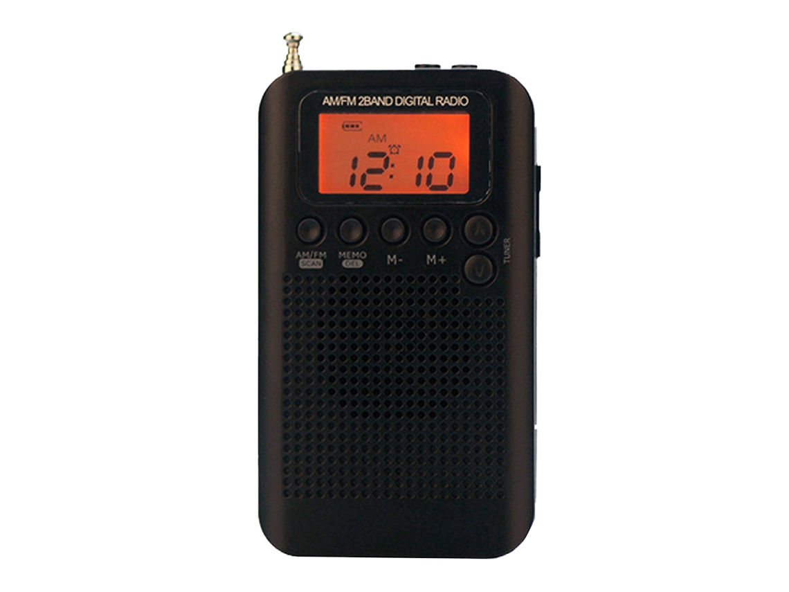 Rádio Portátil Am/fm Estéreo De Bolso Com Sintonização Digital E Tela Lcd De 1.3 Polegadas Com Fio E Fone De Ouvido