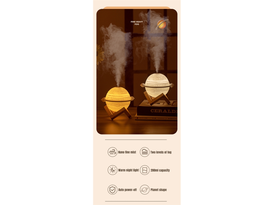 Humidificador y difusor de aromaterapia con luz LED. Mdug (con 5 filtros y USB)