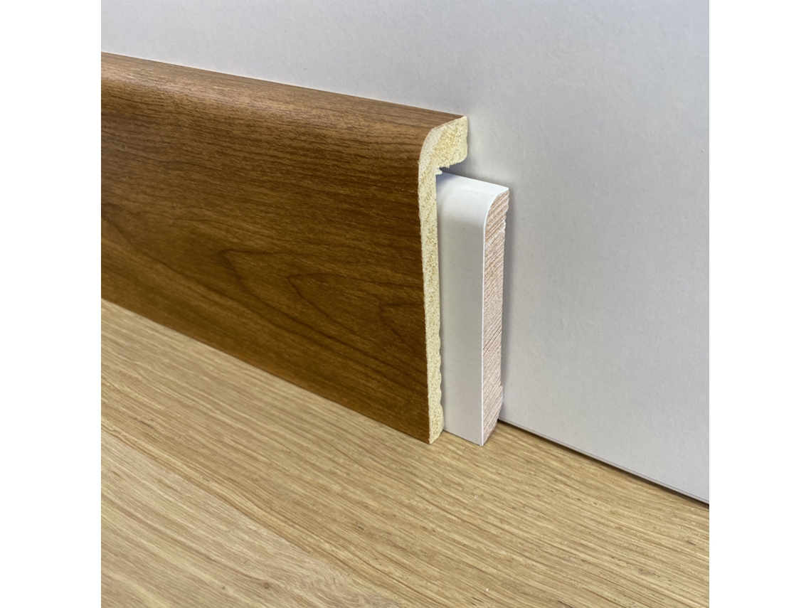 Rodapié Cubre Rodapié en Duropolímero Poliestructurado 100X25 Imitación Madera o Teca Blanca PARQUET ETERNAL