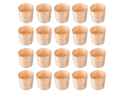 Tazas de madera desechables, vasos de agua redondos portátiles, soporte para ensalada, 40 Uds. MEOIRUERY