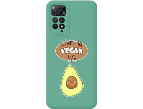 Carcasa Xiaomi Redmi Note 11 Pro TUMUNDOSMARTPHONE Silicona Líquida Dibujos Vegan Life Verde