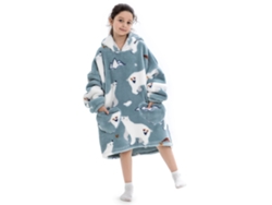 Sudadera Con Capucha Extragrande Para Niños, Franela Suave, Estampado De Dibujos Animados, Pijama