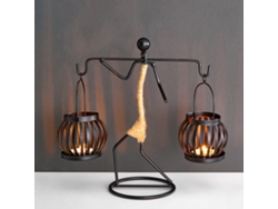 Candelabro de hierro forjado con diseño único para la decoración de bares.