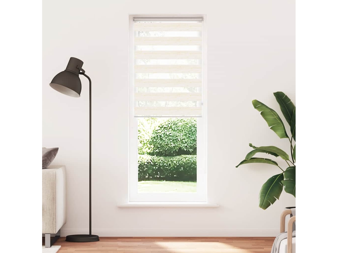 Maison Exclusive - Estor Cebra Beige Mármol Tejido Ancho 65,9 Cm Poliéster