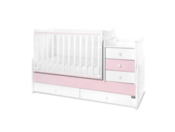 Cuna Convertible En Cama-escritorio Maxi Plus De Lorelli Whiteorchid Pink