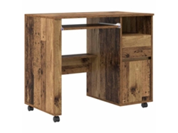 Mesa | Escritorio con ruedas y cajón, madera antigua, 91 x 50 x 77 cm