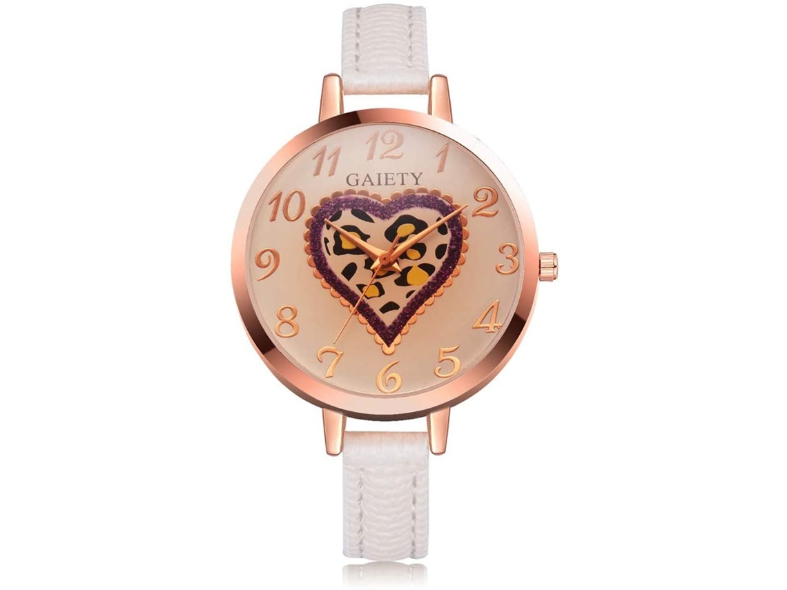 Reloj Analógico De Cuarzo Para Mujer Con Correa De Cuero Y Correa De Pu, Modelo Fd182 Negro.