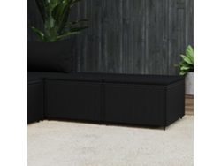 Reposapiés de jardín con cojines, 2 piezas, mimbre PE negro, Wsd93236 Lovely Home