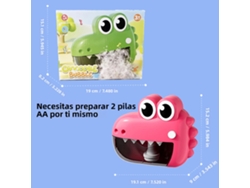 Juguete de baño con máquina de burbujas para bebé (dinosaurio rosa)