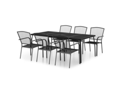 Maison Exclusive - Juego De Comedor De Jardín 7 Piezas Acero Gris Antracita